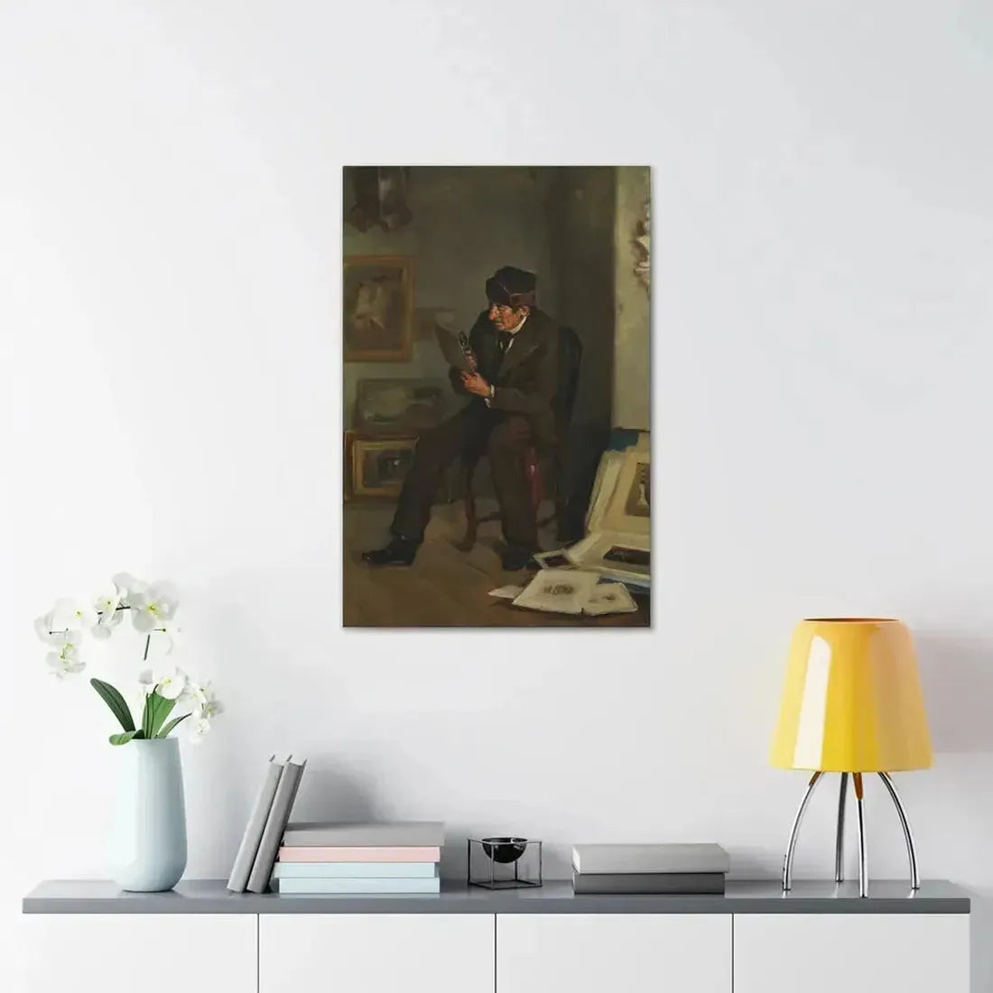 Adolf von Becker (1831-1909) The Art Expert - Canvas Wall Art - The Sticker Space