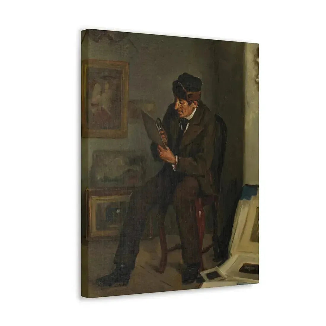 Adolf von Becker (1831-1909) The Art Expert - Canvas Wall Art - The Sticker Space