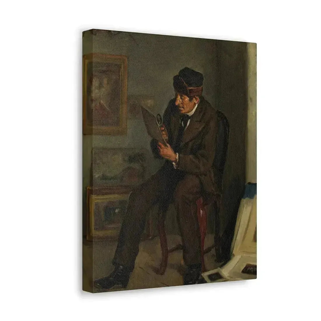 Adolf von Becker (1831-1909) The Art Expert - Canvas Wall Art - The Sticker Space