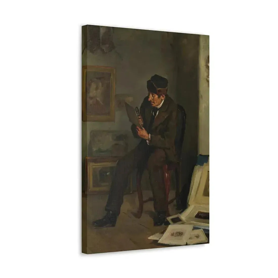 Adolf von Becker (1831-1909) The Art Expert - Canvas Wall Art - The Sticker Space