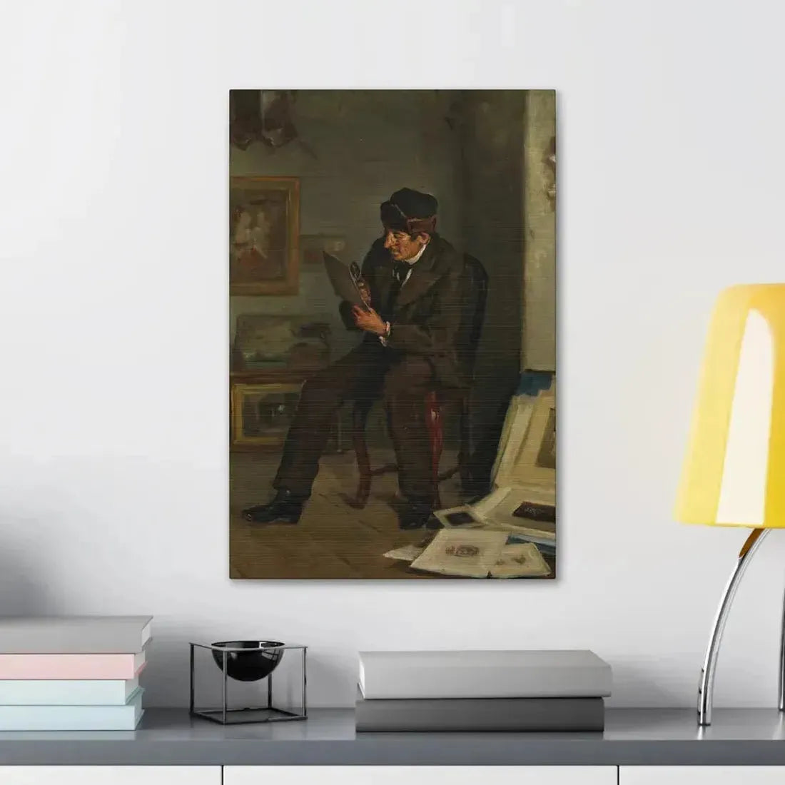 Adolf von Becker (1831-1909) The Art Expert - Canvas Wall Art - The Sticker Space