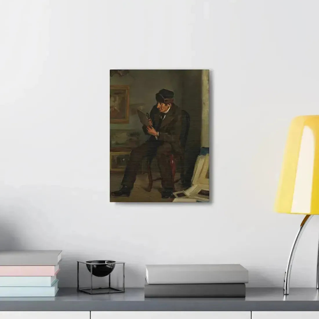 Adolf von Becker (1831-1909) The Art Expert - Canvas Wall Art - The Sticker Space