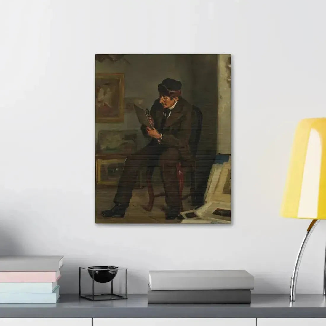 Adolf von Becker (1831-1909) The Art Expert - Canvas Wall Art - The Sticker Space