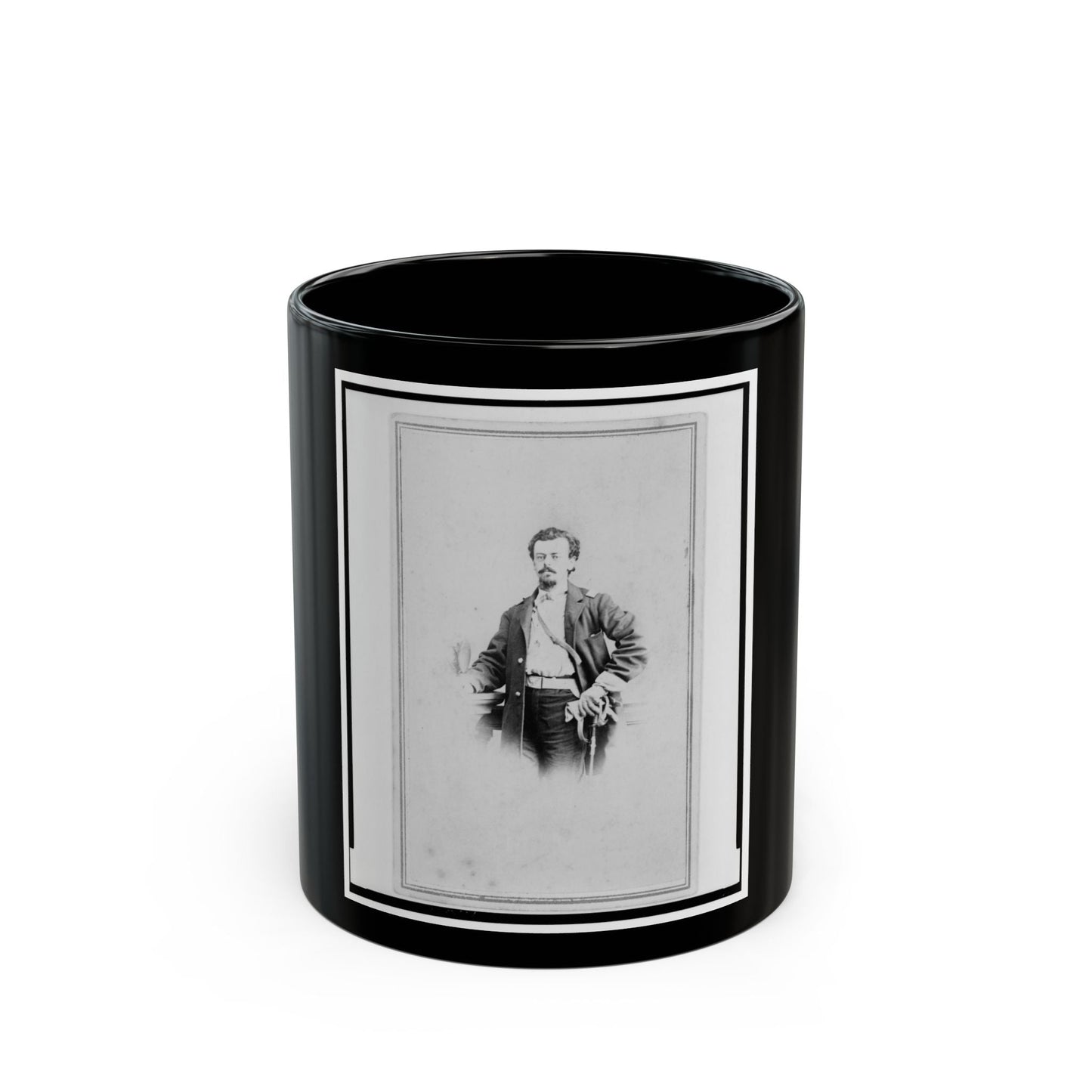 Adolph Metzner, Union Officer In The 32nd Indiana Regiment, Full-Length Portrait, Standing, Facing Front (U.S. Civil War) Black Coffee Mug