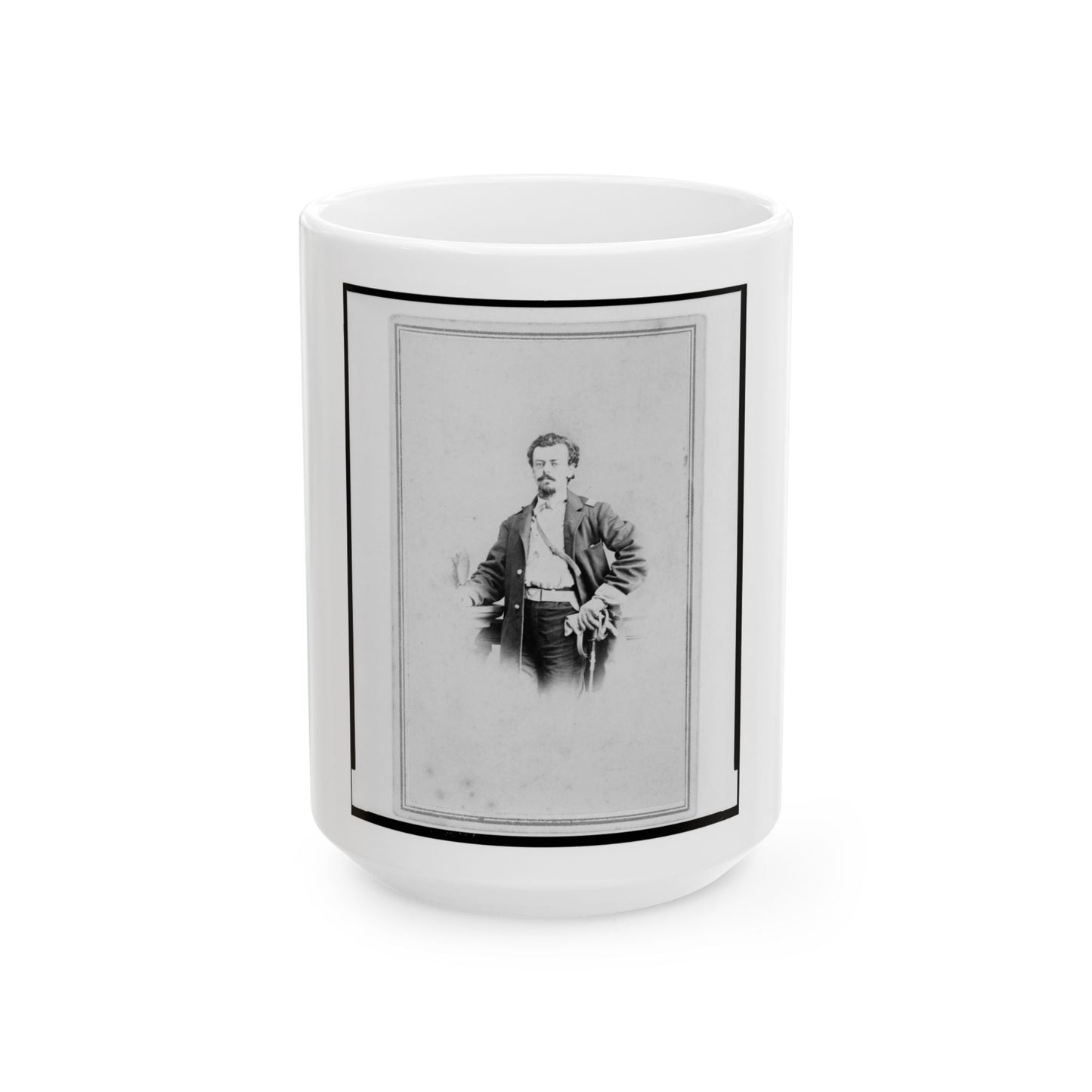 Adolph Metzner, Union Officer In The 32nd Indiana Regiment, Full-Length Portrait, Standing, Facing Front (U.S. Civil War) White Coffee Mug