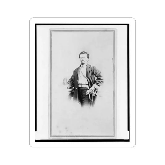 Adolph Metzner, Union Officer in the 32Nd Indiana Regiment, Full-Length Portrait, Standing, Facing Front (U.S. Civil War) STICKER Vinyl Kiss-Cut Decal 2 Inch White - The Sticker Space