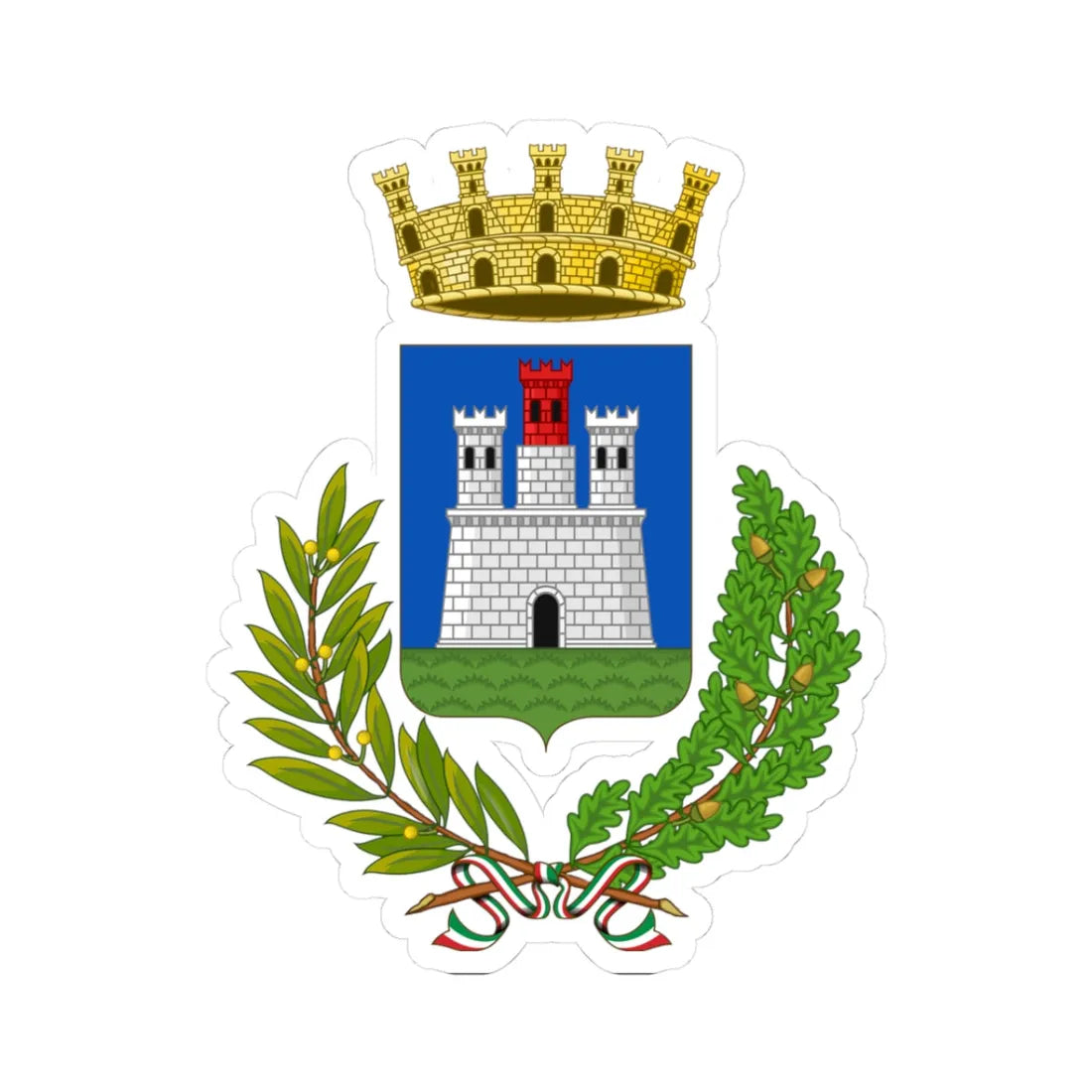 Adria-Stemma (Italy) (Coat of Arms) STICKER Vinyl Kiss-Cut Decal 3 Inch White - The Sticker Space