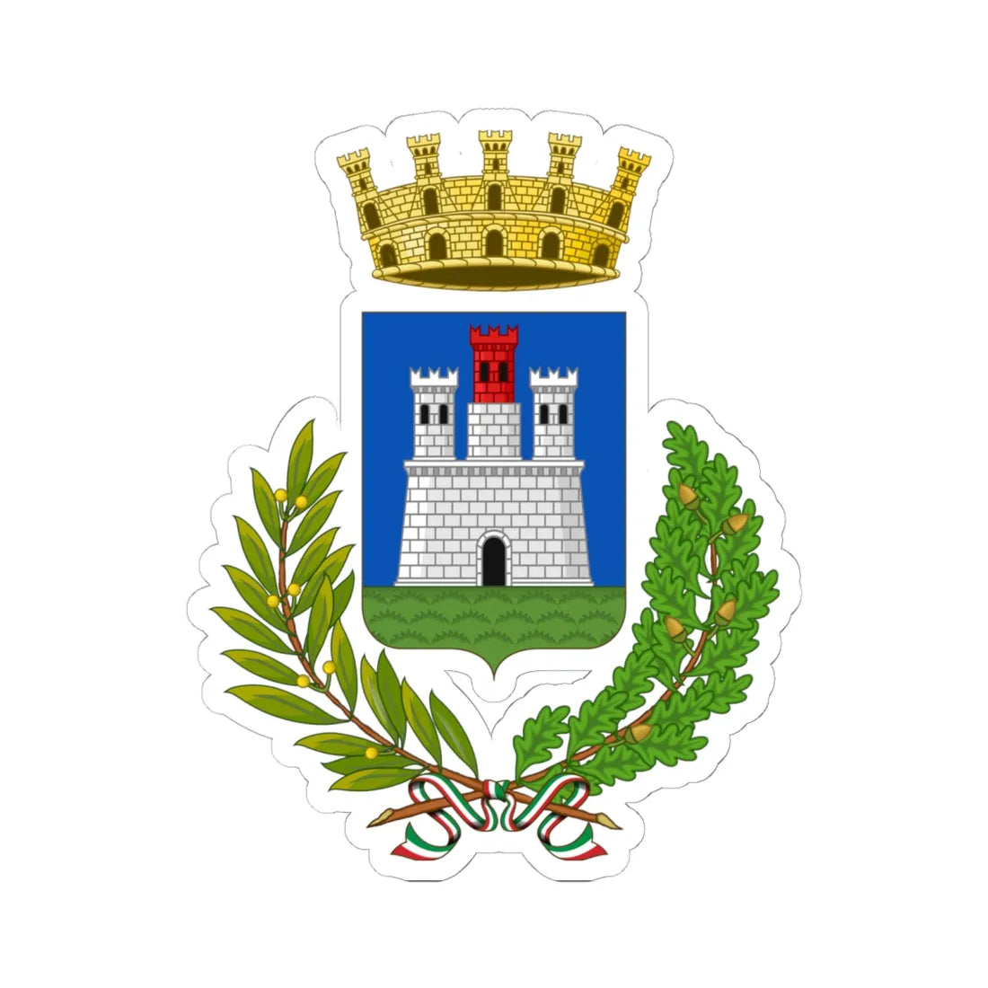 Adria-Stemma (Italy) (Coat of Arms) STICKER Vinyl Kiss-Cut Decal 6 Inch White - The Sticker Space