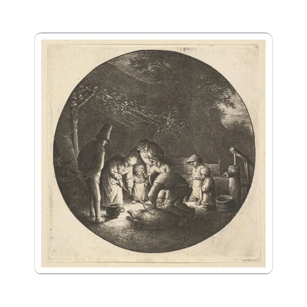 SKU:TSS-STICK-DRNVN-6X6-47 Sizes:6" × 6" Types:White