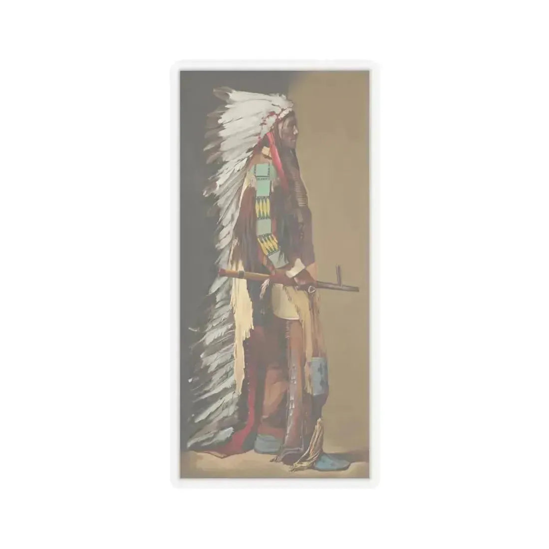 Adrian Martinez - Chief Red Cloud (Native Americans in Art) STICKER Vinyl Kiss-Cut Decal 4 Inch Transparent - The Sticker Space