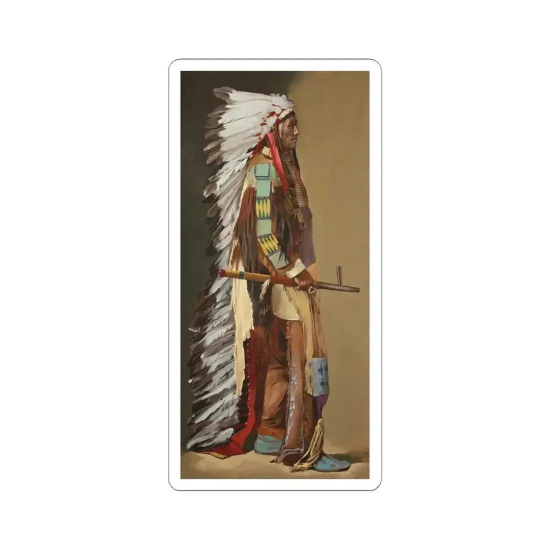 Adrian Martinez - Chief Red Cloud (Native Americans in Art) STICKER Vinyl Kiss-Cut Decal 6 Inch White - The Sticker Space