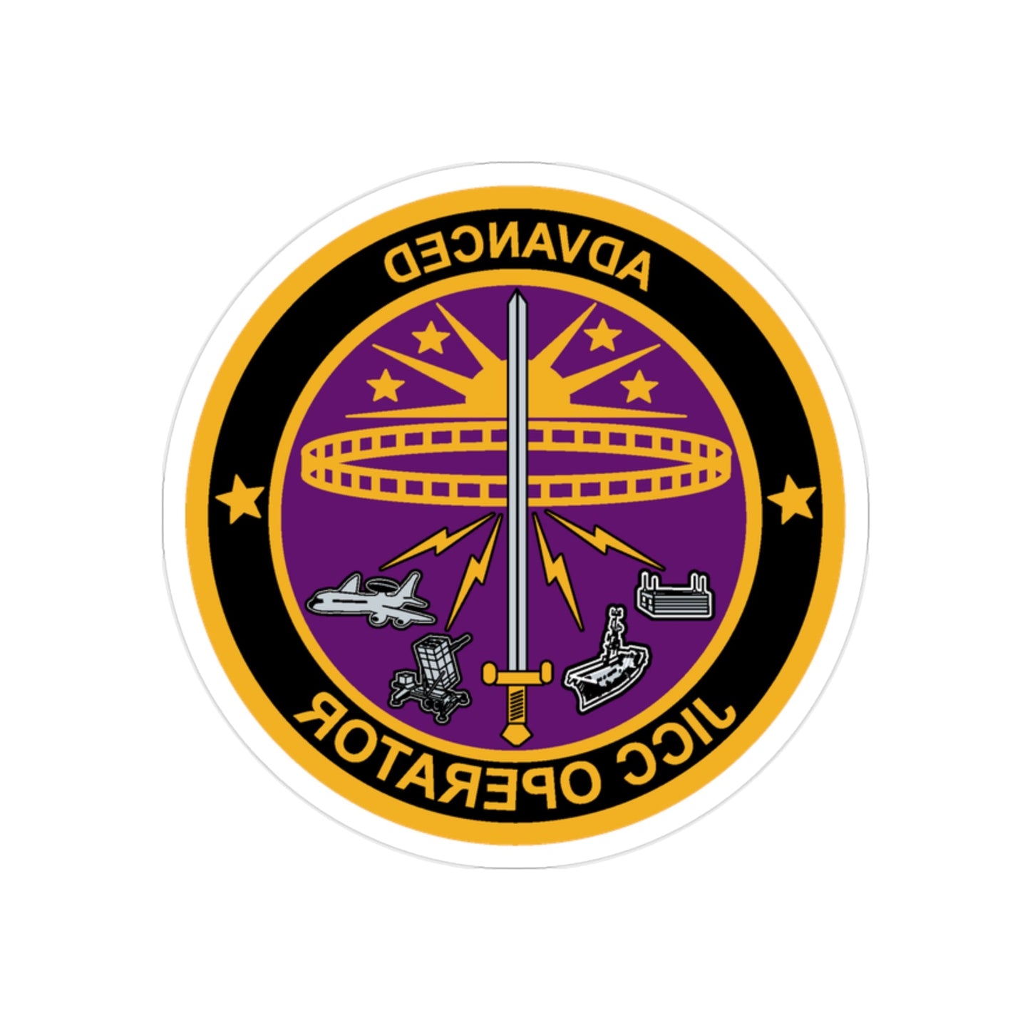 Advanced JICC Operator (U.S. Air Force) REVERSE PRINT Transparent STICKER-2" × 2"-The Sticker Space