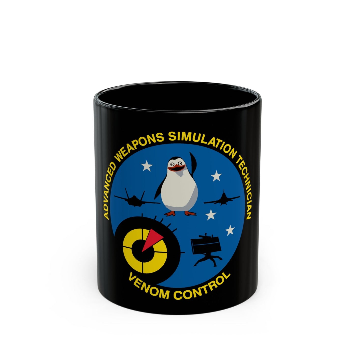 Advanced Weapons Simulation Tech Venom Ctrl (U.S. Air Force) Black Coffee Mug-11oz-The Sticker Space