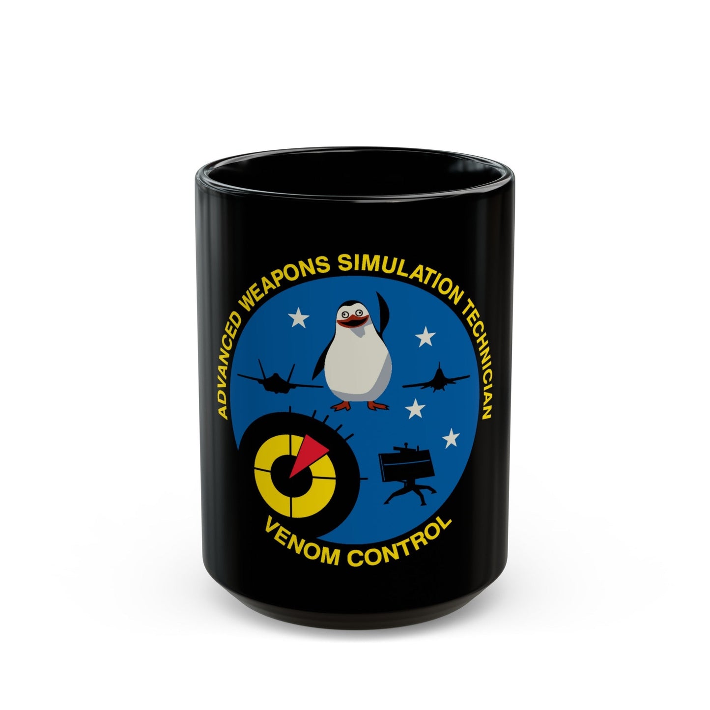 Advanced Weapons Simulation Tech Venom Ctrl (U.S. Air Force) Black Coffee Mug-15oz-The Sticker Space