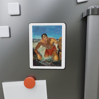 Adventure pulp magazine, cover art (Magazine Illustration) Refrigerator Magnet-The Sticker Space