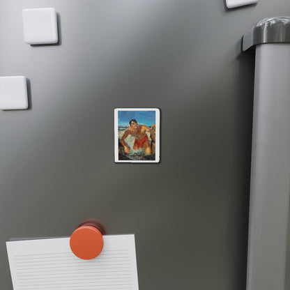 Adventure pulp magazine, cover art (Magazine Illustration) Refrigerator Magnet-The Sticker Space