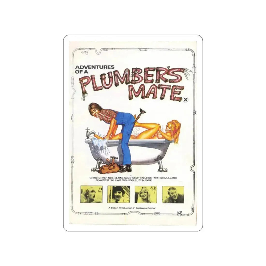 ADVENTURES OF A PLUMBER'S MATE 1978 Movie Poster STICKER Vinyl Die-Cut Decal 3 Inch - The Sticker Space
