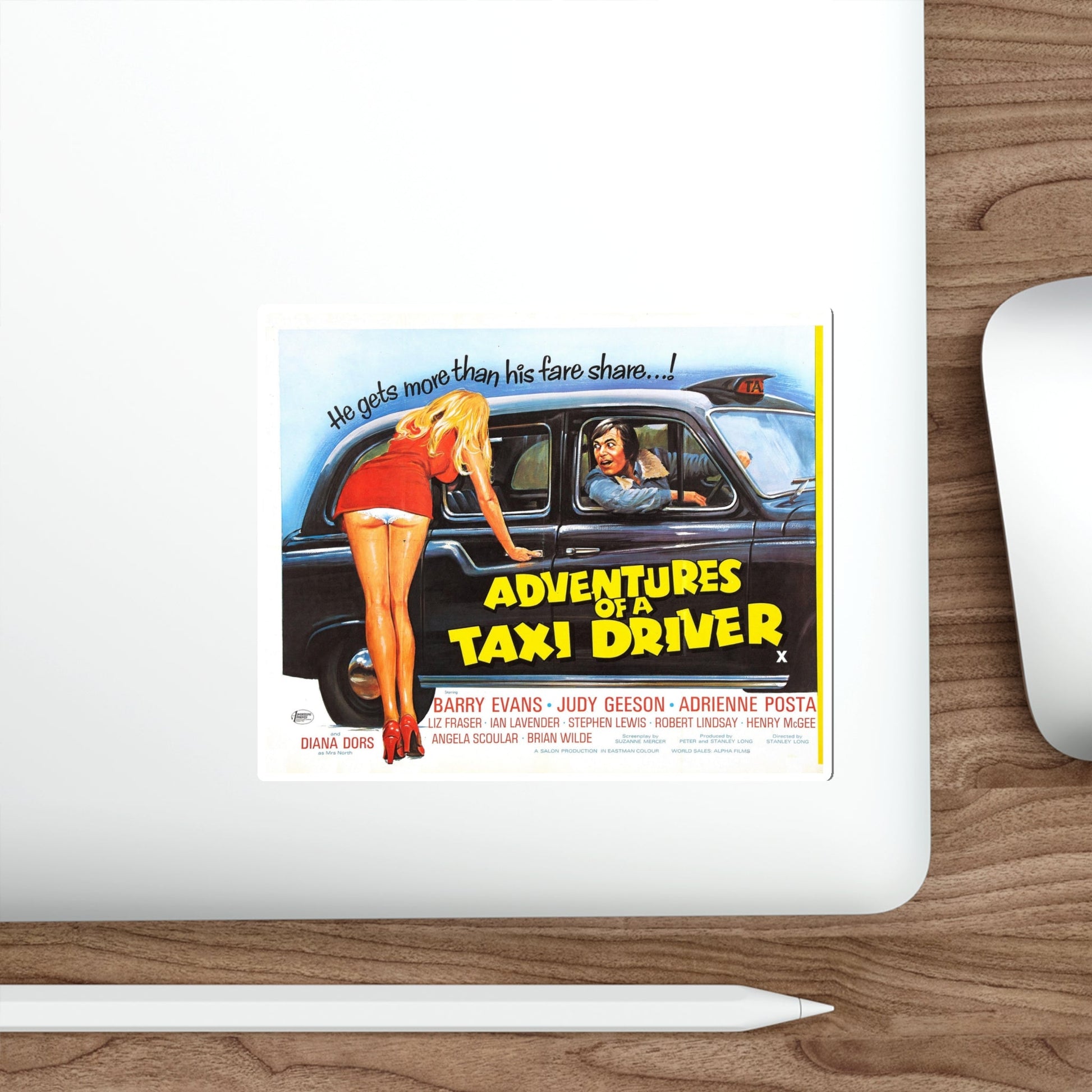 ADVENTURES OF A TAXI DRIVER 1976 Movie Poster STICKER Vinyl Die-Cut Decal-The Sticker Space