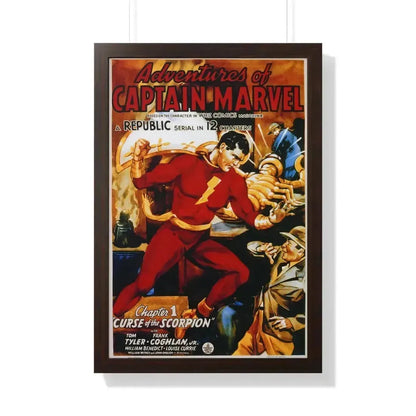 ADVENTURES OF CAPTAIN MARVEL 1941 - Framed Movie Poster 20" x 30" Walnut - The Sticker Space