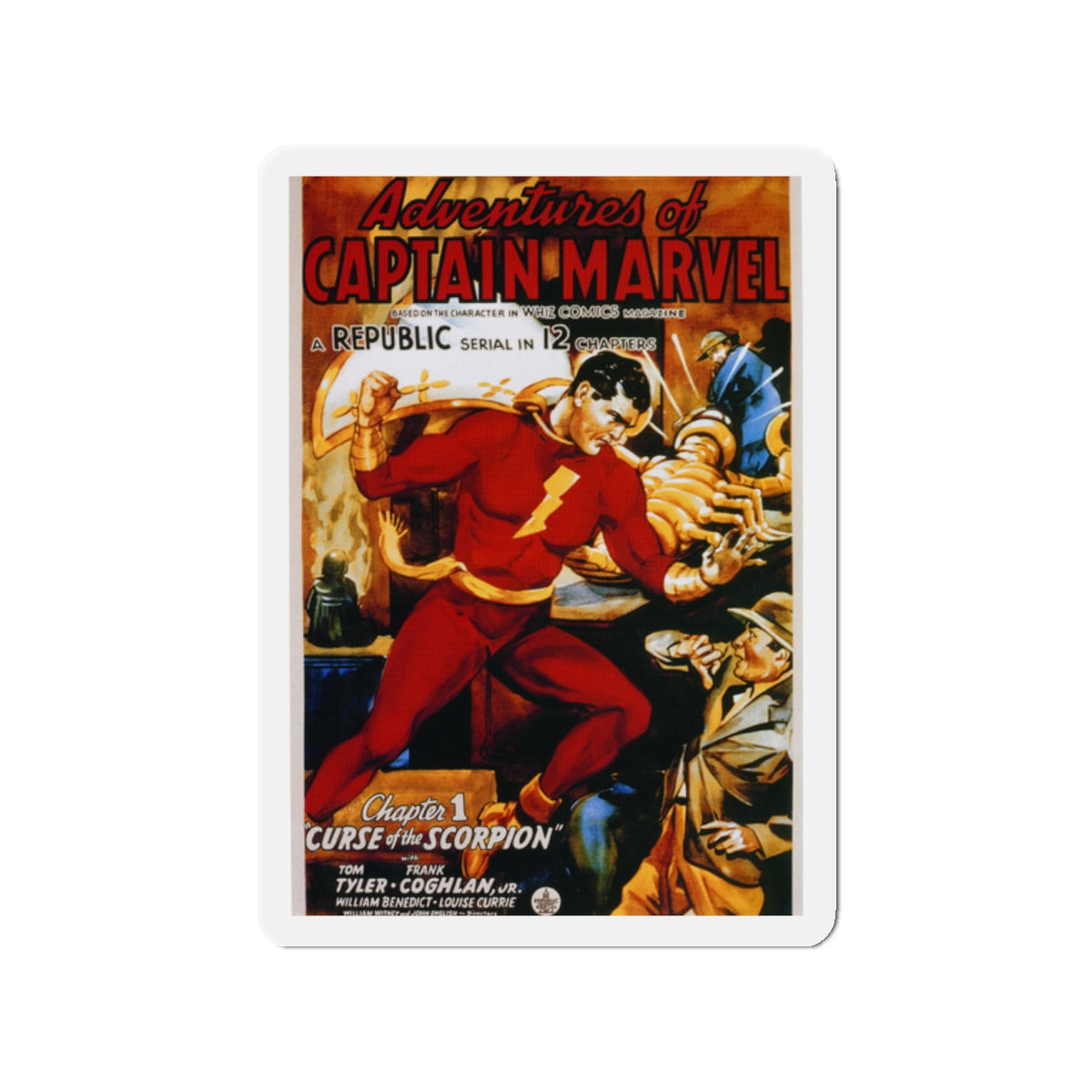 ADVENTURES OF CAPTAIN MARVEL 1941 Movie Poster - Die-Cut Magnet-2" x 2"-The Sticker Space