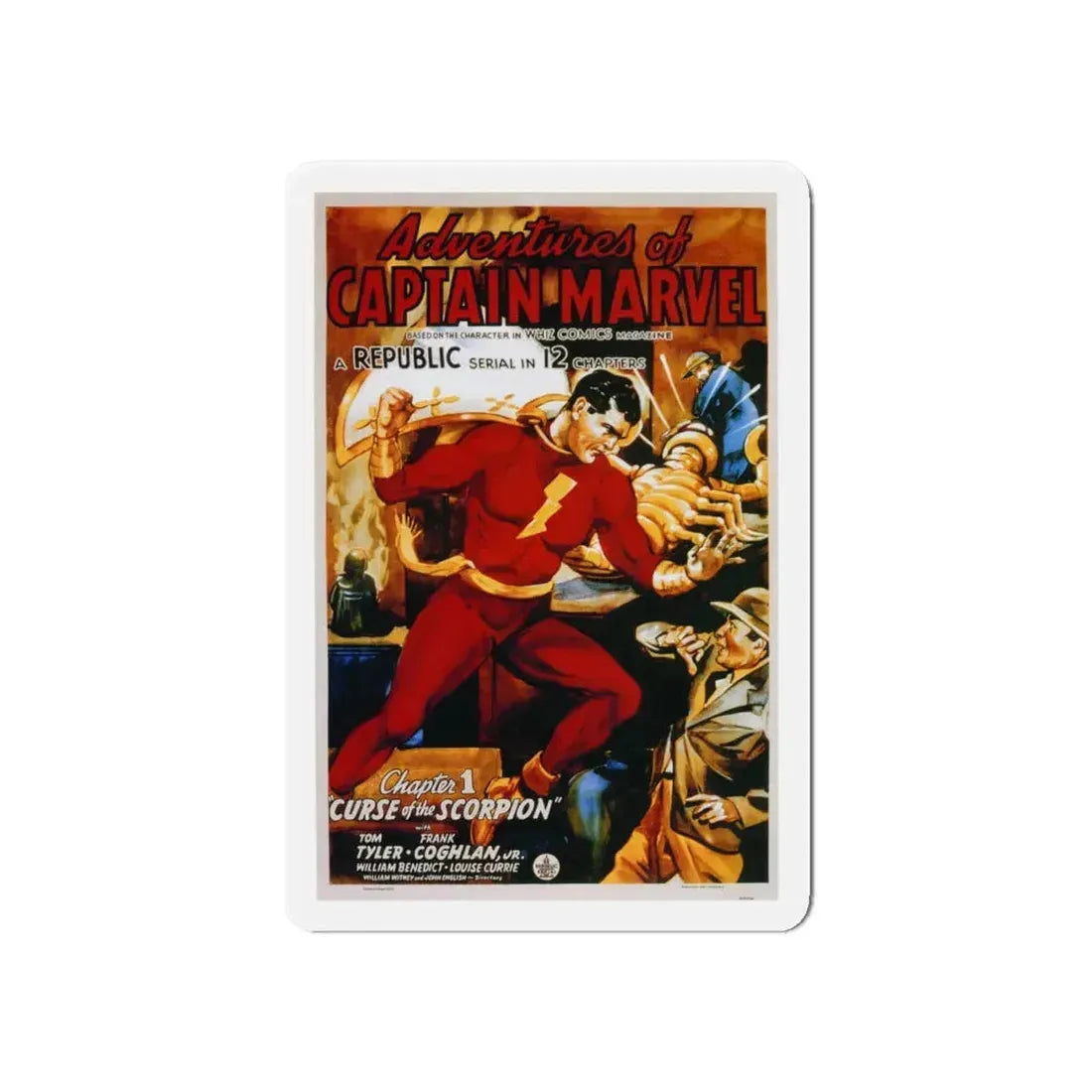 ADVENTURES OF CAPTAIN MARVEL 1941 Movie Poster - Refrigerator Magnet 6 Inch - The Sticker Space
