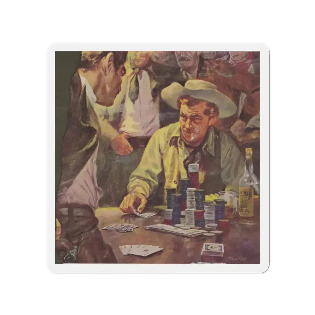 Advertisement illustration (Magazine Illustration) Refrigerator Magnet 3 Inch Die-Cut - The Sticker Space