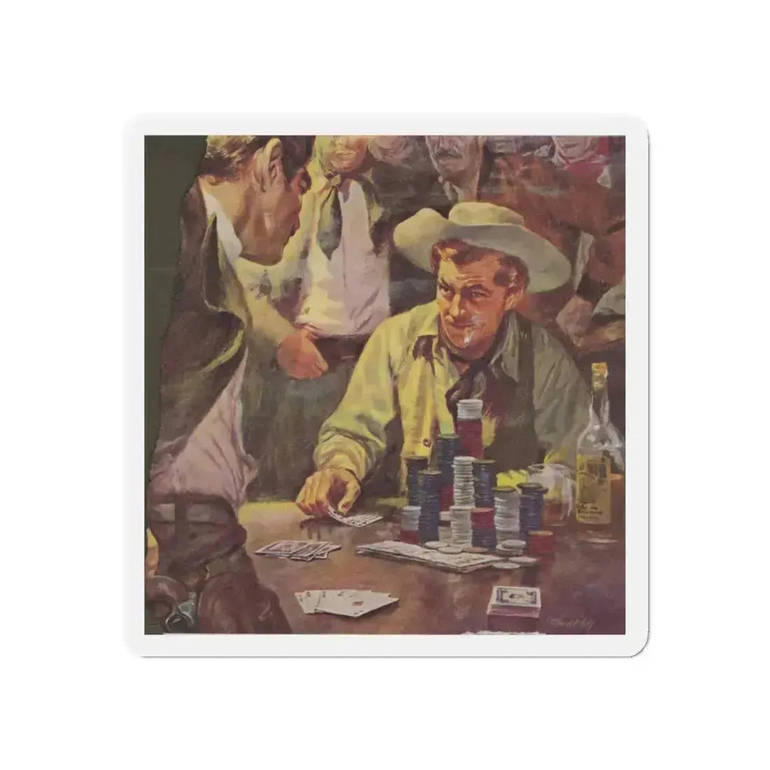 Advertisement illustration (Magazine Illustration) Refrigerator Magnet 5 Inch Die-Cut - The Sticker Space