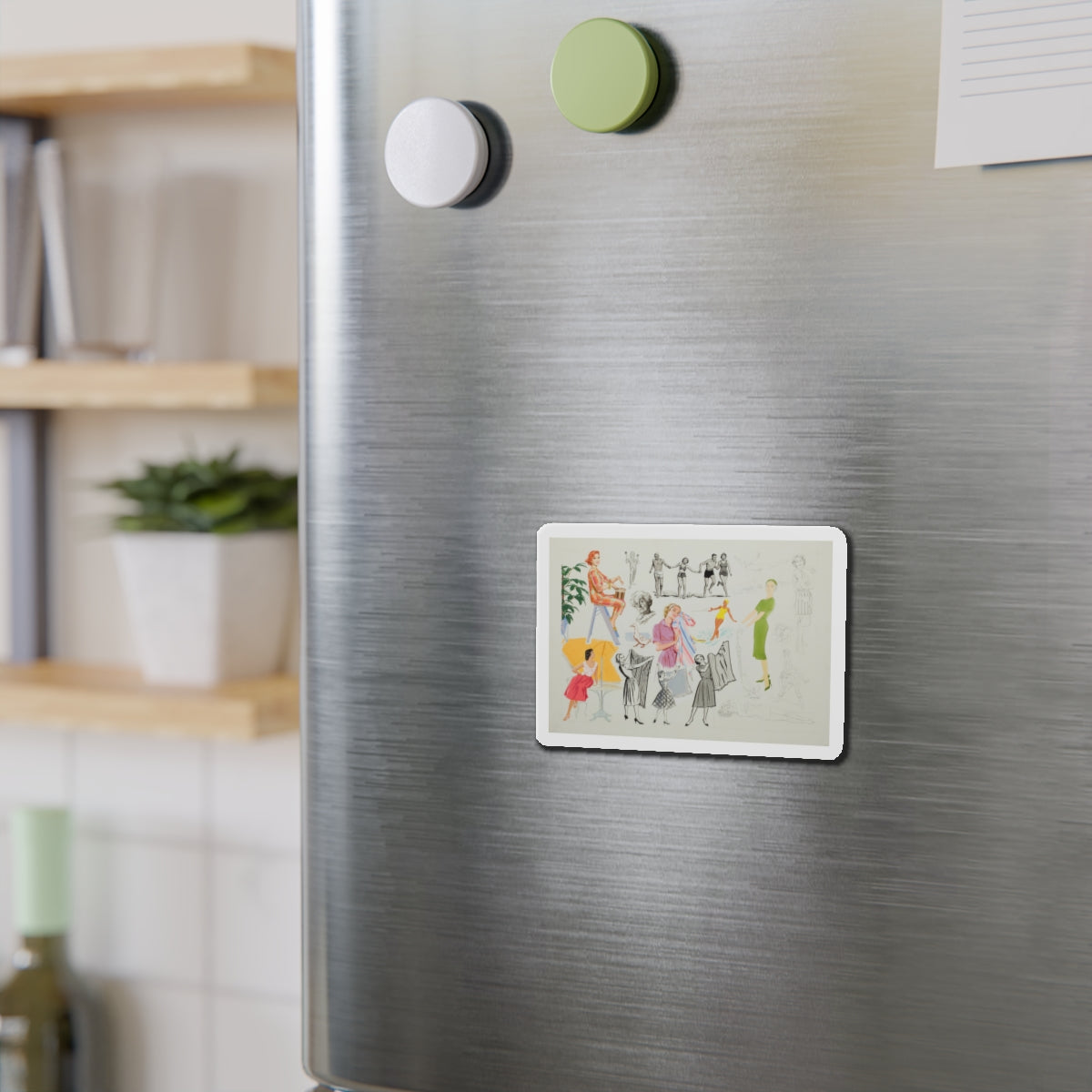 Advertisement Illustrations (Magazine Illustration) Refrigerator Magnet-The Sticker Space