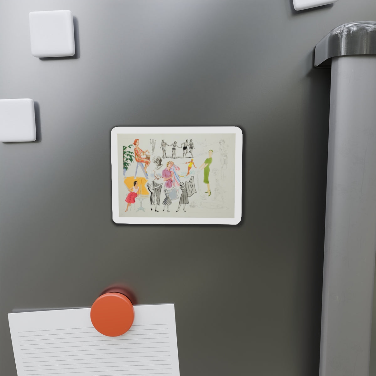 Advertisement Illustrations (Magazine Illustration) Refrigerator Magnet-The Sticker Space