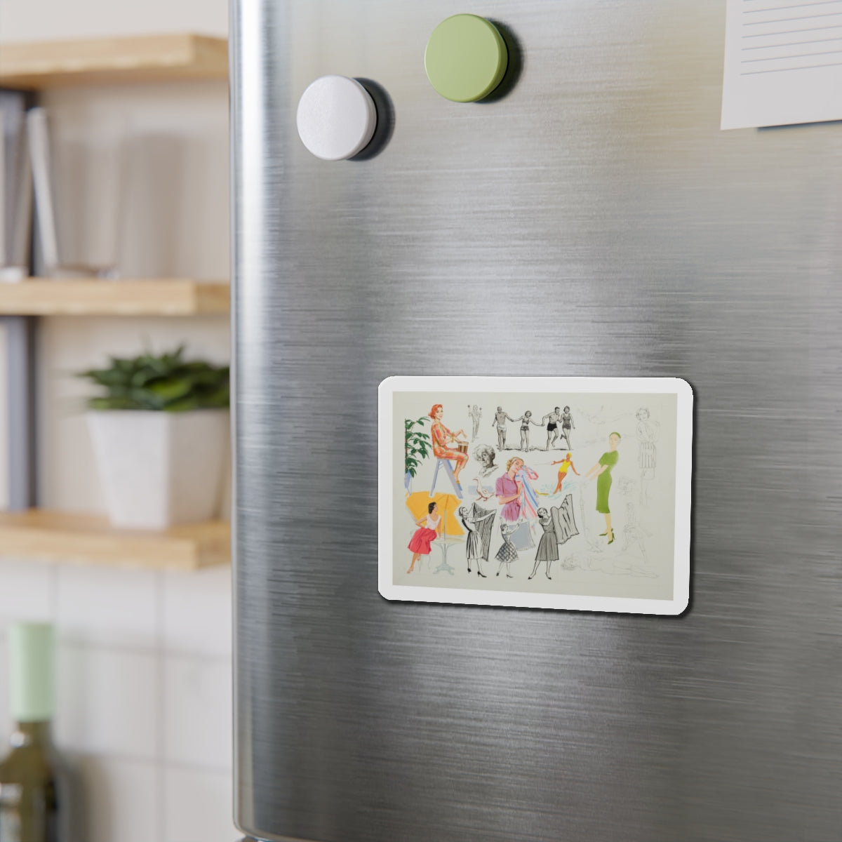 Advertisement Illustrations (Magazine Illustration) Refrigerator Magnet-The Sticker Space