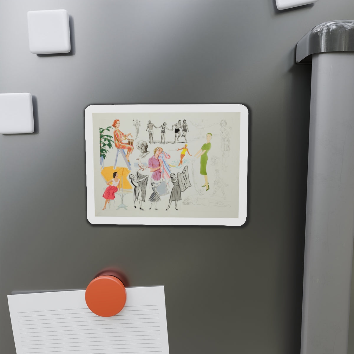 Advertisement Illustrations (Magazine Illustration) Refrigerator Magnet-The Sticker Space