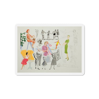 Advertisement Illustrations (Magazine Illustration) Refrigerator Magnet-5" x 5"-The Sticker Space