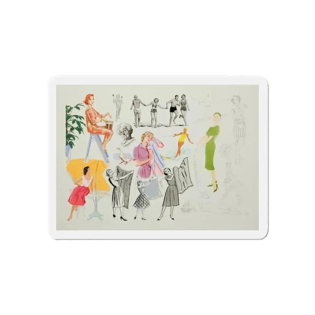 Advertisement Illustrations (Magazine Illustration) Refrigerator Magnet - The Sticker Space