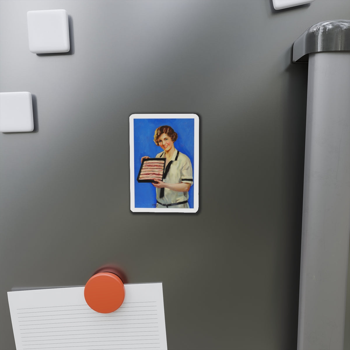 Advertising Illustration, probably for Armour's Bacon (Magazine Illustration) Refrigerator Magnet-The Sticker Space