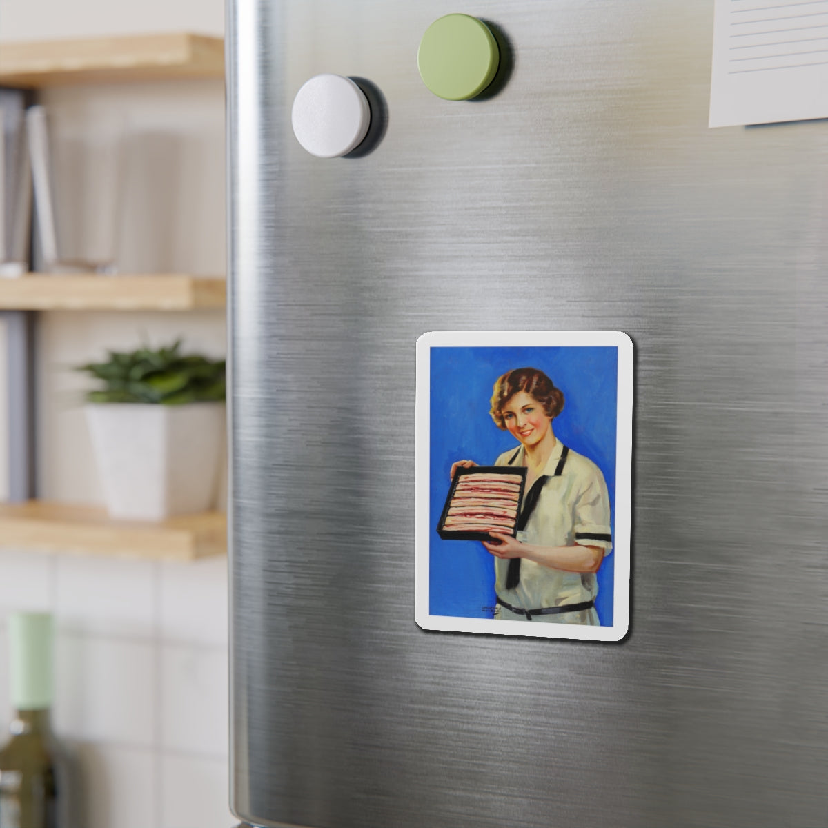 Advertising Illustration, probably for Armour's Bacon (Magazine Illustration) Refrigerator Magnet-The Sticker Space