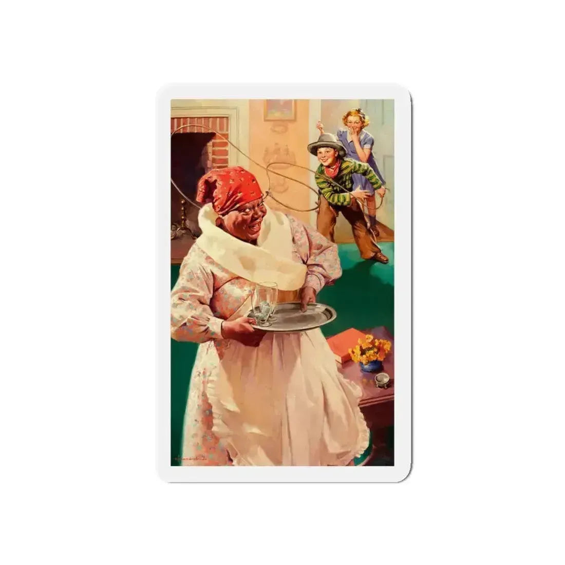 Advertising illustration_1 (Magazine Illustration) Refrigerator Magnet 5 Inch Die-Cut - The Sticker Space