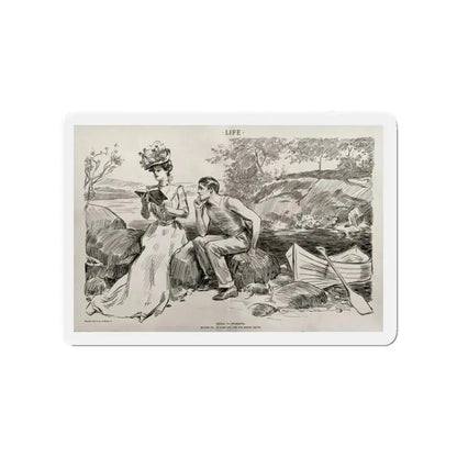 Advice to Students, Life magazine, July 12, 1900 (Magazine Illustration) Refrigerator Magnet 2 Inch - The Sticker Space