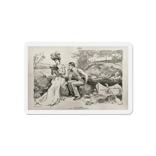 Advice to Students, Life magazine, July 12, 1900 (Magazine Illustration) Refrigerator Magnet 6 Inch - The Sticker Space