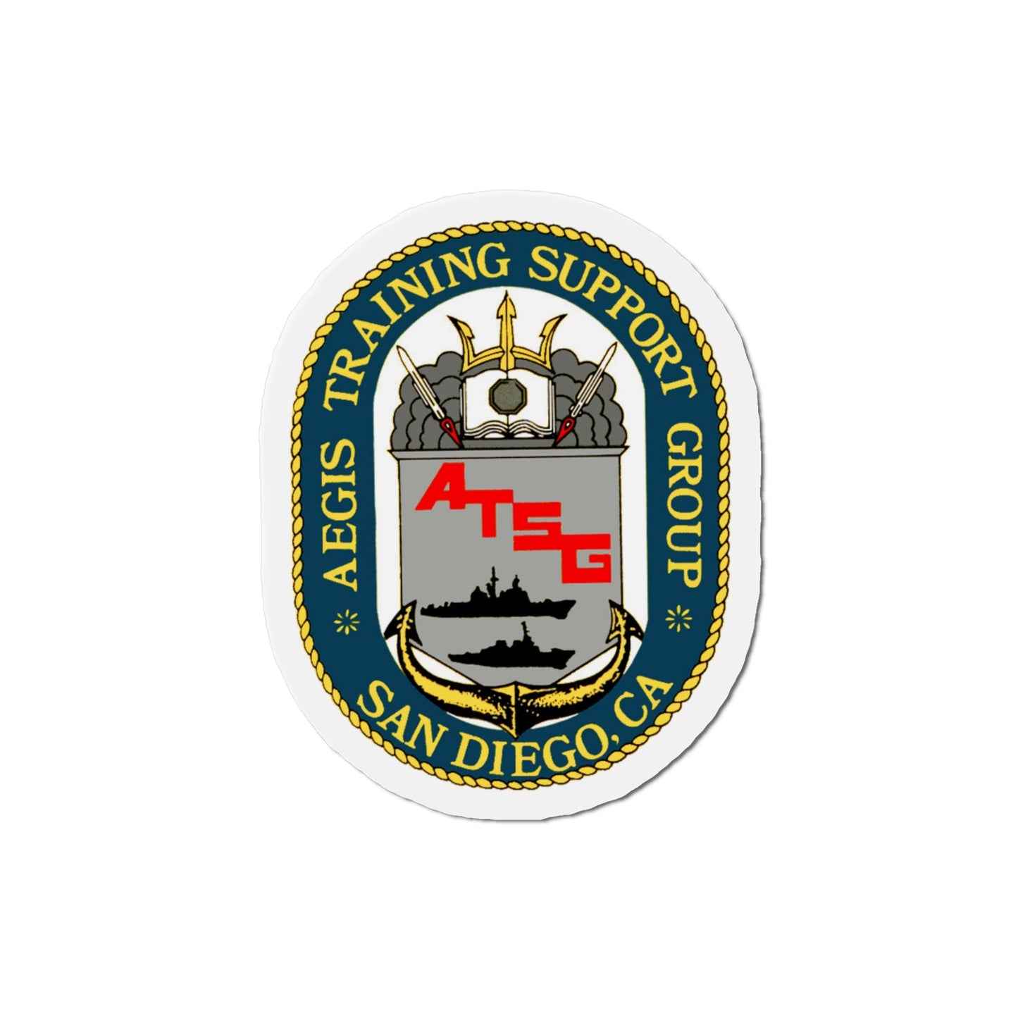 AEGIS Training Support Grp San Diego (U.S. Navy) Die-Cut Magnet-4" x 4"-The Sticker Space