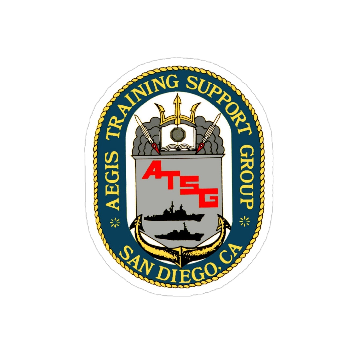 AEGIS Training Support Grp San Diego (U.S. Navy) Transparent STICKER Die-Cut Vinyl Decal-3 Inch-The Sticker Space