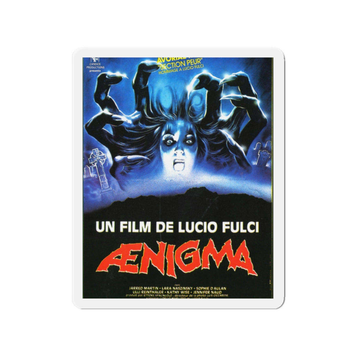 AENIGMA 1987 Movie Poster - Die-Cut Magnet-2" x 2"-The Sticker Space