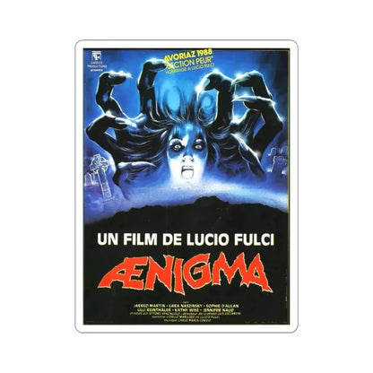 AENIGMA 1987 Movie Poster - STICKER Vinyl Kiss-Cut Decal 4 Inch White - The Sticker Space