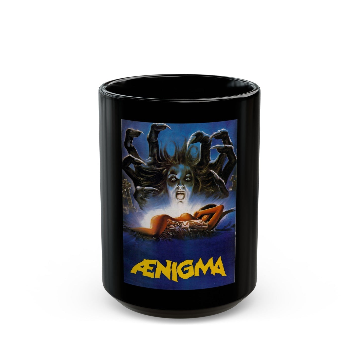 AENIGMA (2) 1987 Movie Poster - Black Coffee Mug-15oz-The Sticker Space