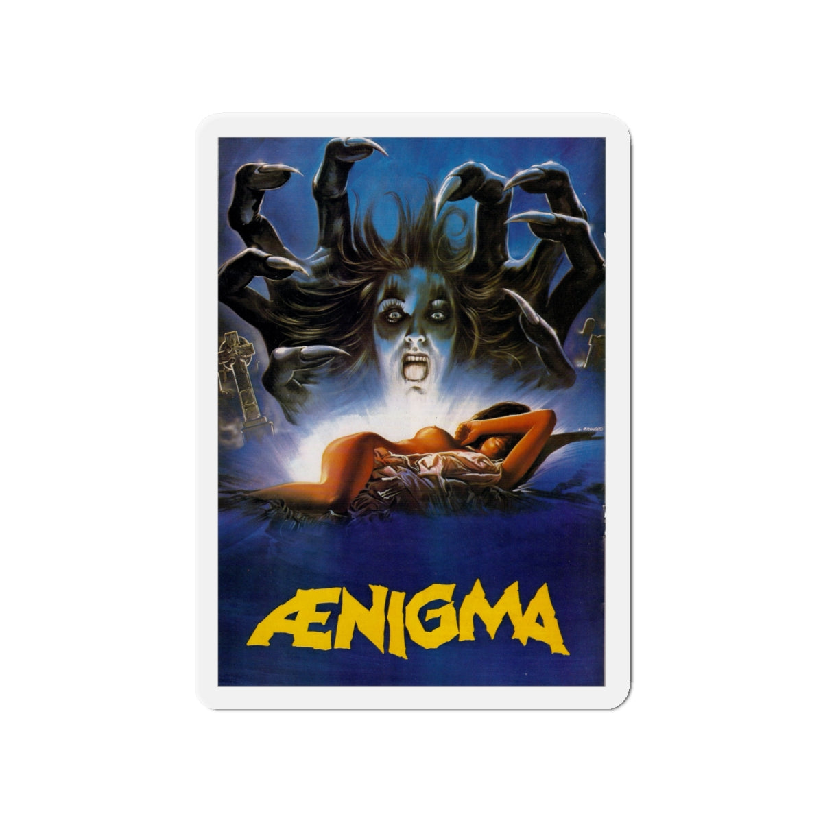 AENIGMA (2) 1987 Movie Poster - Die-Cut Magnet-4" x 4"-The Sticker Space