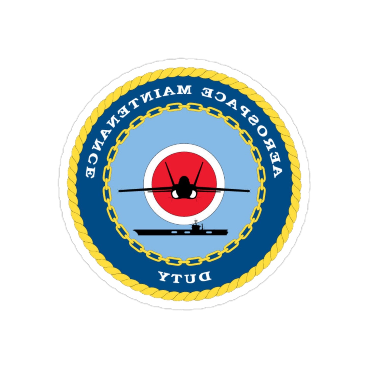 Aerospace Maintenance Duty (U.S. Navy) REVERSE PRINT Transparent STICKER-2" × 2"-The Sticker Space