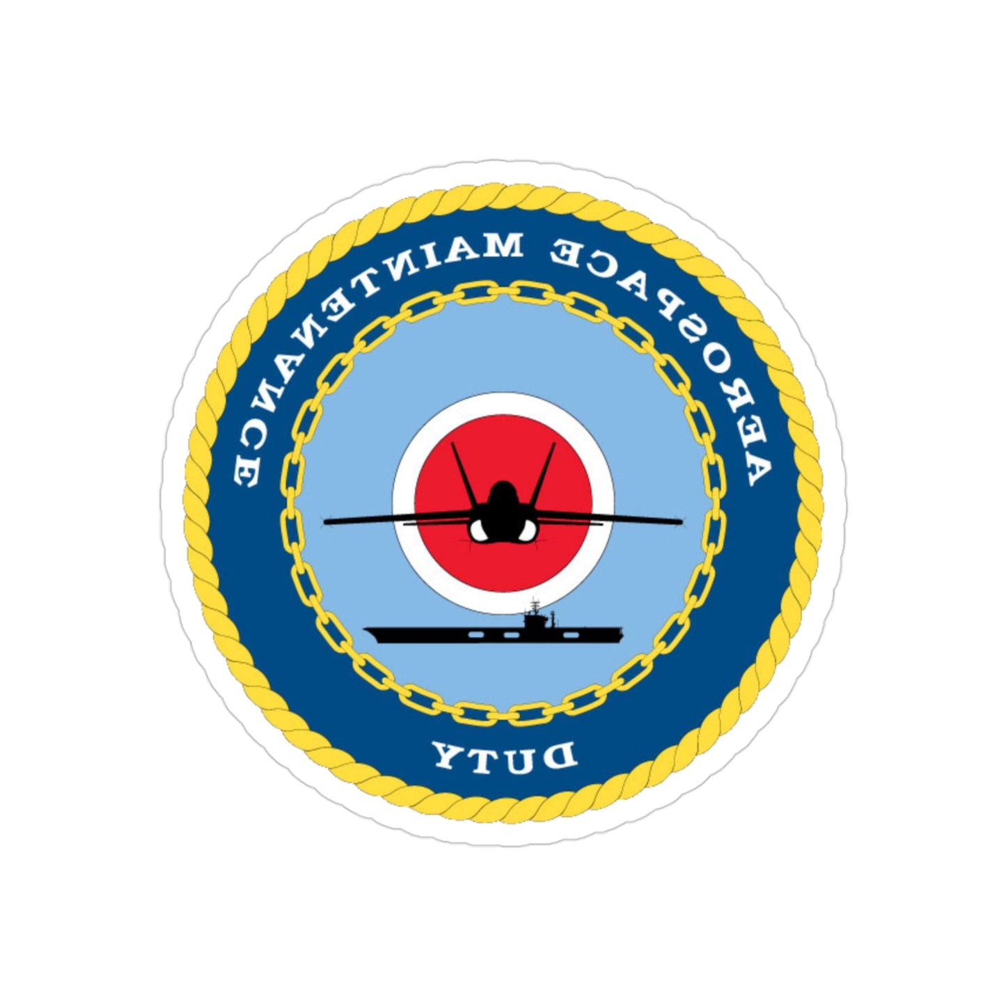 Aerospace Maintenance Duty (U.S. Navy) REVERSE PRINT Transparent STICKER-3" × 3"-The Sticker Space