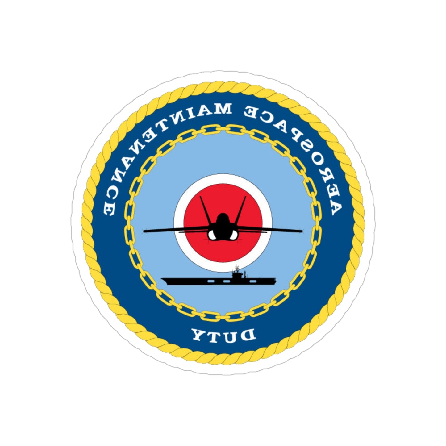 Aerospace Maintenance Duty (U.S. Navy) REVERSE PRINT Transparent STICKER-4" × 4"-The Sticker Space