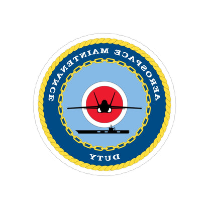 Aerospace Maintenance Duty (U.S. Navy) REVERSE PRINT Transparent STICKER-4" × 4"-The Sticker Space