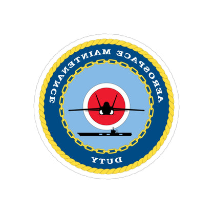 Aerospace Maintenance Duty (U.S. Navy) REVERSE PRINT Transparent STICKER-5" × 5"-The Sticker Space