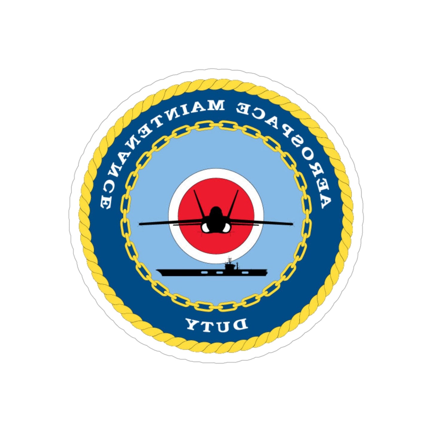 Aerospace Maintenance Duty (U.S. Navy) REVERSE PRINT Transparent STICKER-6 Inch-The Sticker Space